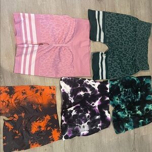 Set of 5 Patterned Biker Shorts